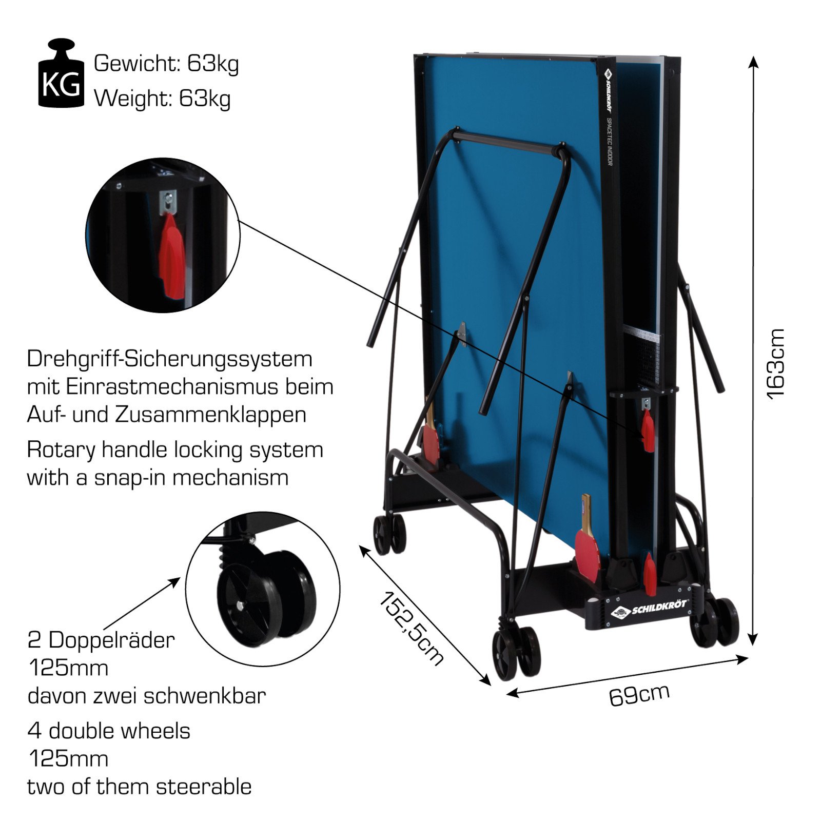 Donic-Schildkröt Indoor-Tischtennisplatte SpaceTec – Bild 7